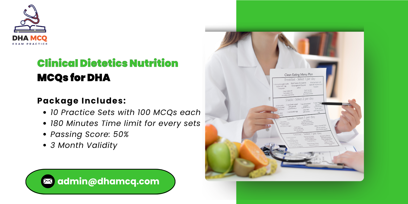 Clinical Dietetics Nutrition MCQs for DHA