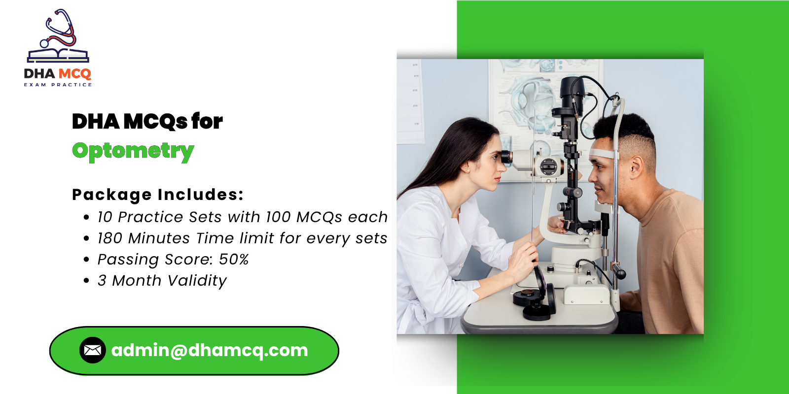 DHA MCQs for Optometry
