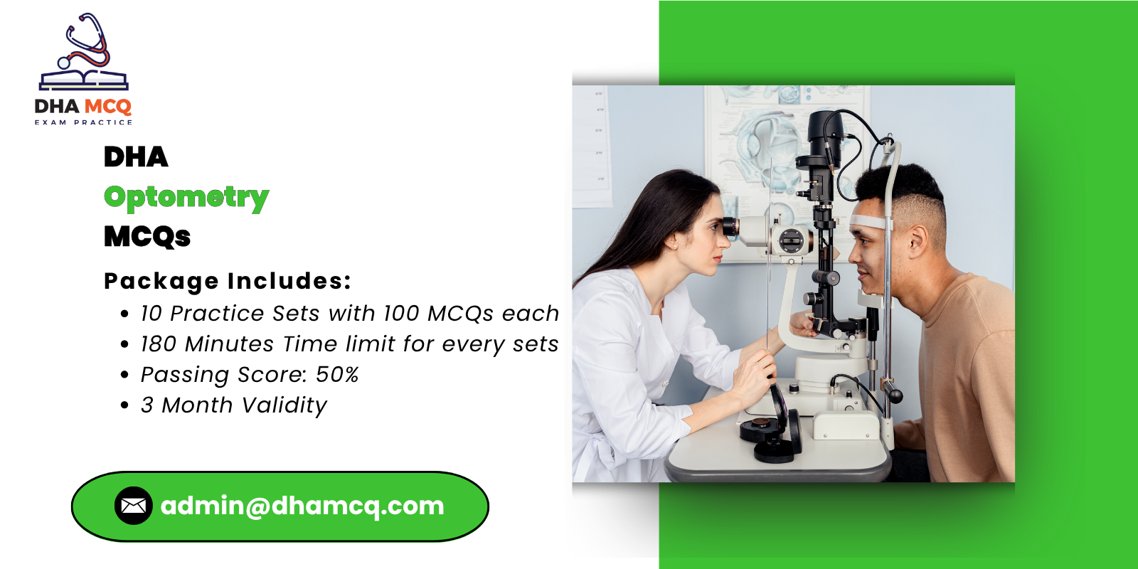 DHA optometry MCQs