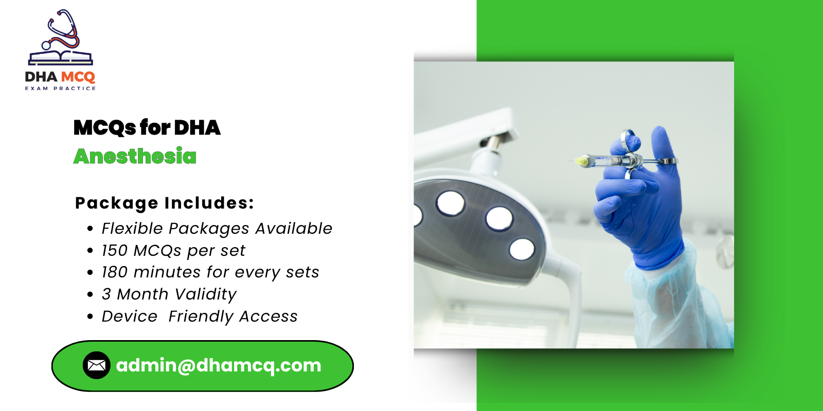 MCQs for DHA Anesthesia