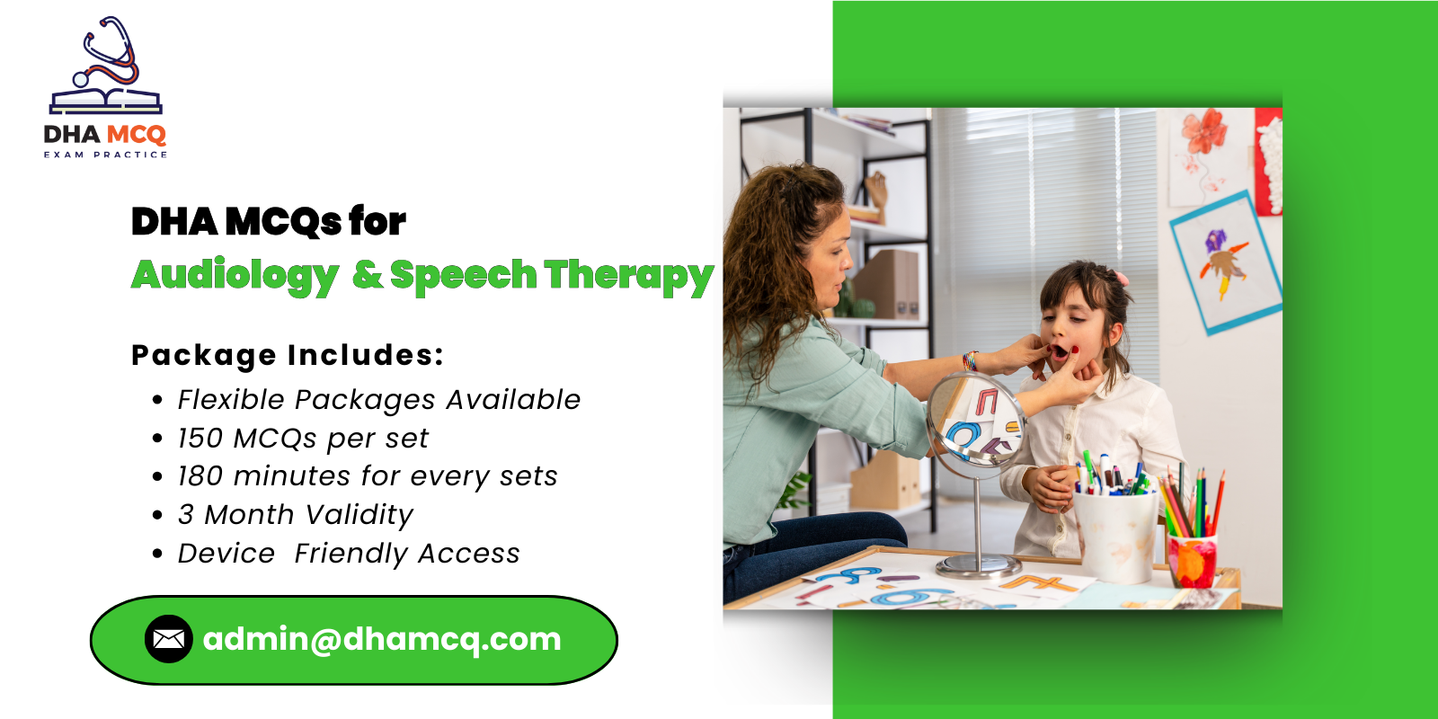 DHA MCQs for Audiology Speech Therapy